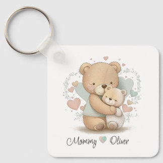 Personalized Teddy Bear Love Baby Keychain