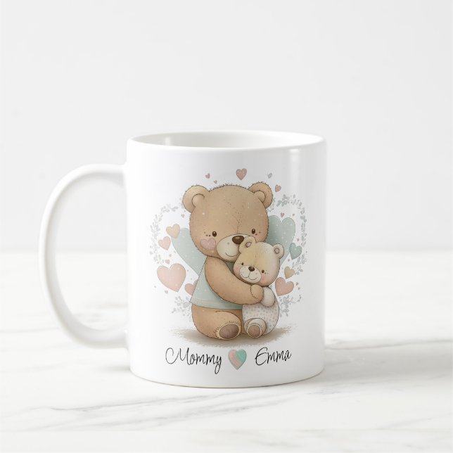 Personalized Teddy Bear Love Mug (Left)