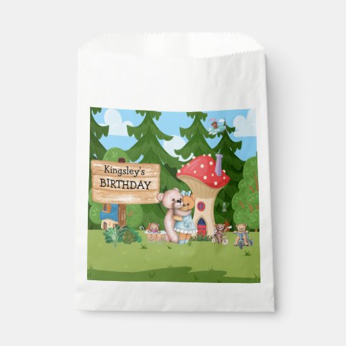 Personalized Teddy Bear Picnic Village Favor Bag