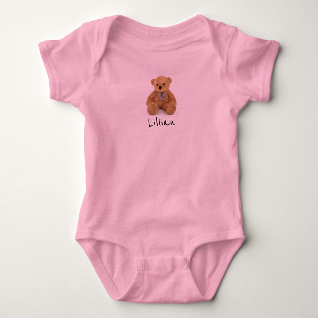 Personalized teddy bear sleeper - T-Shirt Baby Bodysuit (Front)