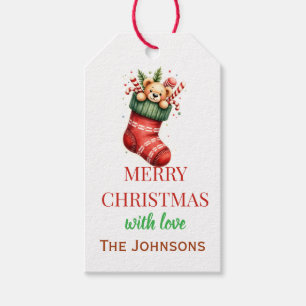 Personalized Teddy Bear & Stocking Christmas Gift Tags