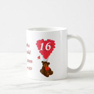 Personalized teddy bear Sweet Sixteen Coffee Mug