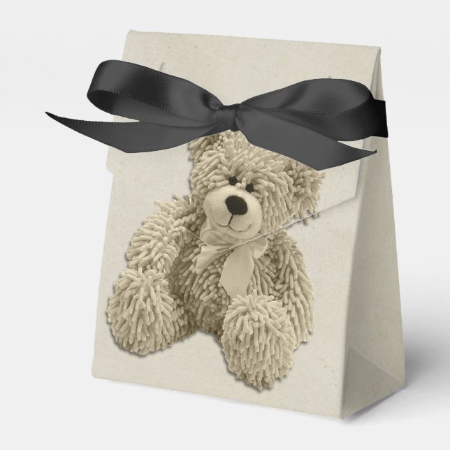 Personalized Teddy Bear Thank You Baby Shower Favor Boxes (Front Side)
