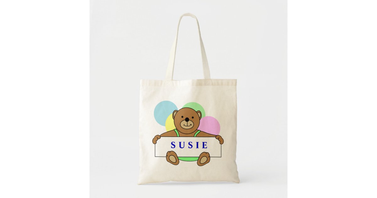 Personalised teddy tote bag