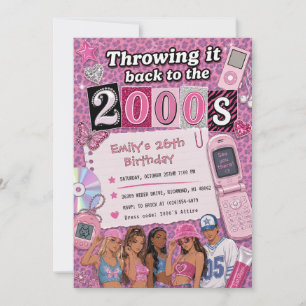Personalized Teen girl Y2K Birthday Invitation