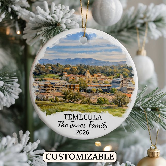 Personalized Temecula Ornament, Custom California Ceramic Ornament (Creator Uploaded)