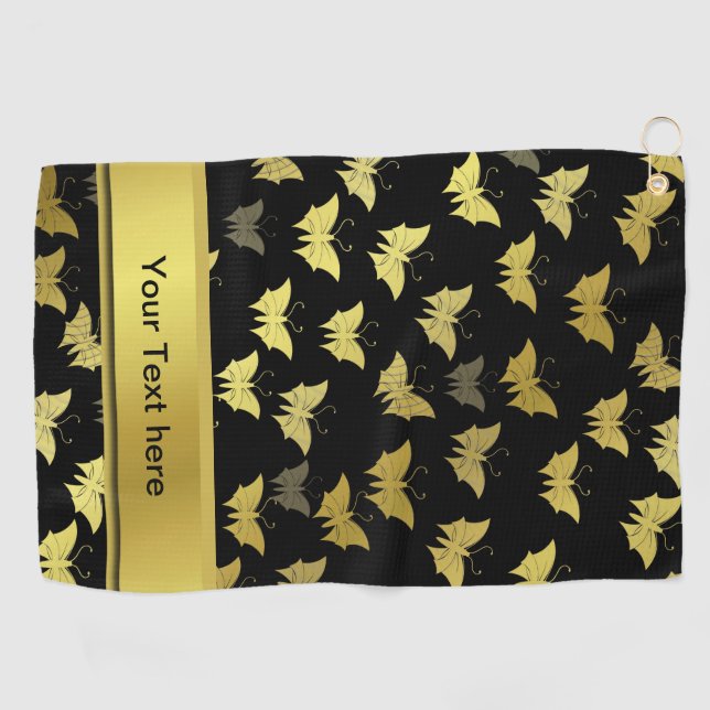 personalized, template, butterfly, butterflies, golf towel (Horizontal)