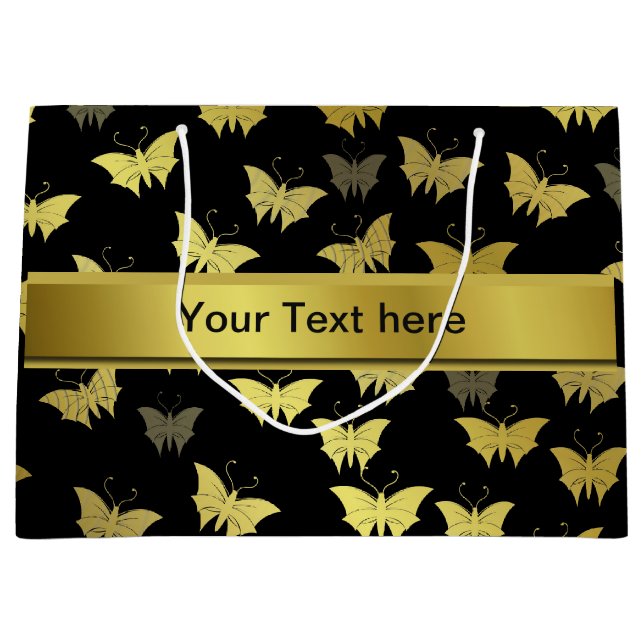 personalized, template, butterfly, butterflies, large gift bag (Front)