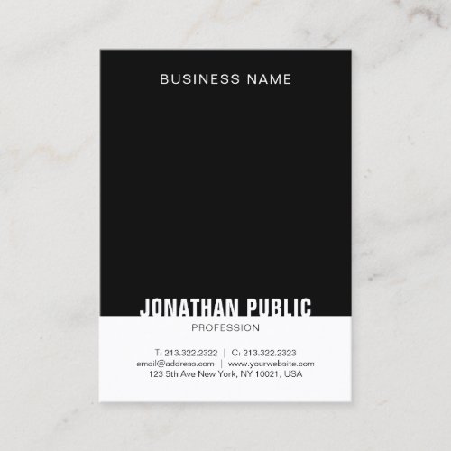 Personalized Template Modern Black And White Business Card