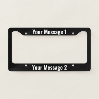 Personalized Template on Black License Plate Frame