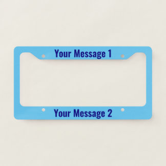 Personalized Template on Sky Blue License Plate Frame
