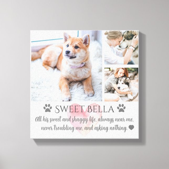 Personalized template photo collage and text canvas print (Front)