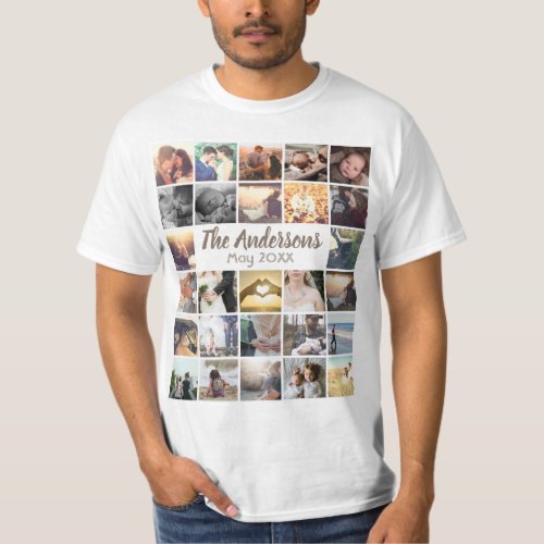 Personalized template photo collage and text T_Shirt
