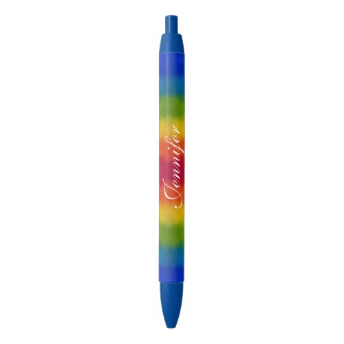 Personalized Template Trendy Colorful Handwritten Blue Ink Pen