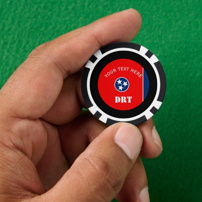 Personalized Tennessee State Flag on a Poker Chips (Hand)