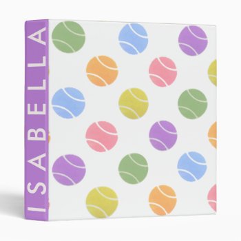 Personalized Tennis 3 Ring Binder by ebbies at Zazzle