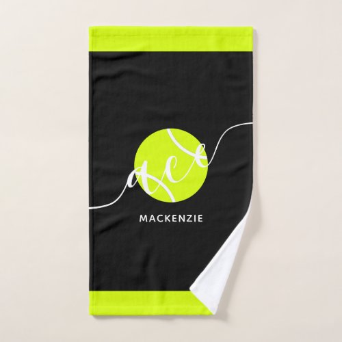 Personalized Tennis Ace Sport Teal Hand Towel