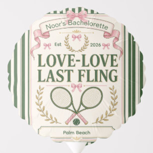 Personalized tennis bachelorette party green beige balloon