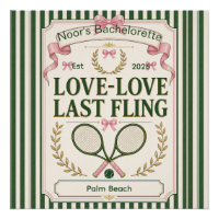 Personalized tennis bachelorette party green beige