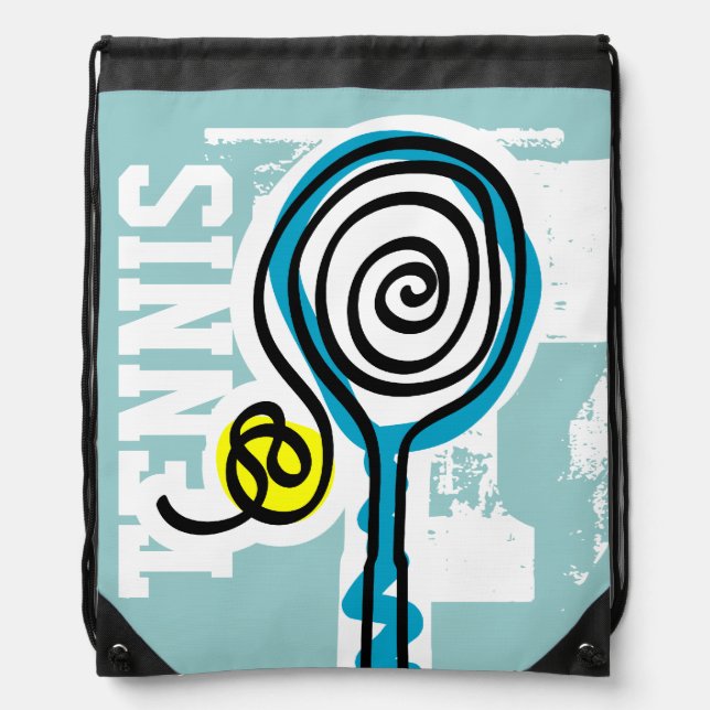Personalized tennis bag | cute drawstring backpack (Front)