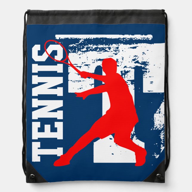 Personalized tennis bag | drawstring backpack (Front)