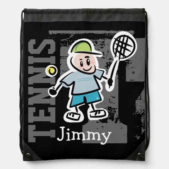 Personalized tennis bag | Kids drawstring backpack (Front)