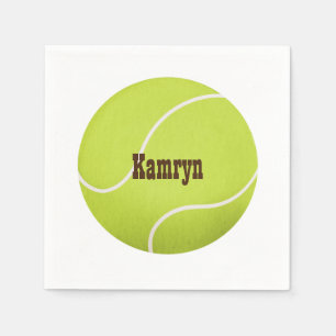 Personalized Tennis Ball Birthday Team Napkins