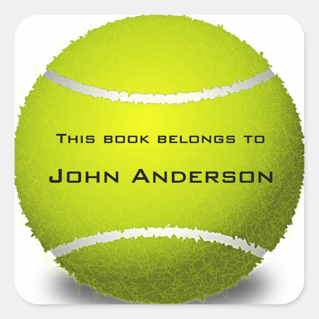 Personalized Tennis Ball Bookplate Sticker (Front)