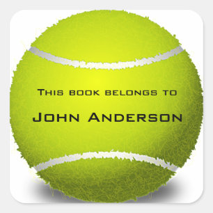 Personalized Tennis Ball Bookplate Sticker