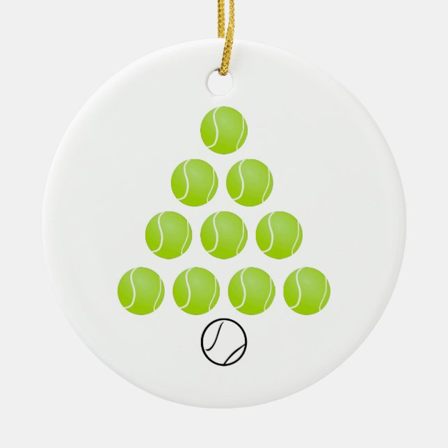 Personalized Tennis Ball Christmas Tree Ornament (Front)