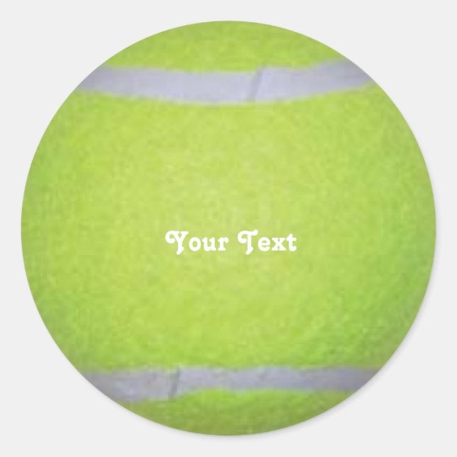 Personalized Tennis Ball Classic Round Sticker (Front)