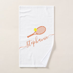 Personalized Tennis Ball Clay Court Script Name Hand Towel
