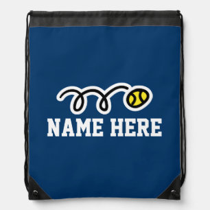 Personalized tennis ball drawstring backpack bag