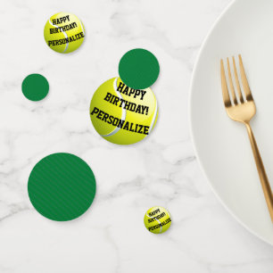 Personalized Tennis Ball Happy Birthday Confetti