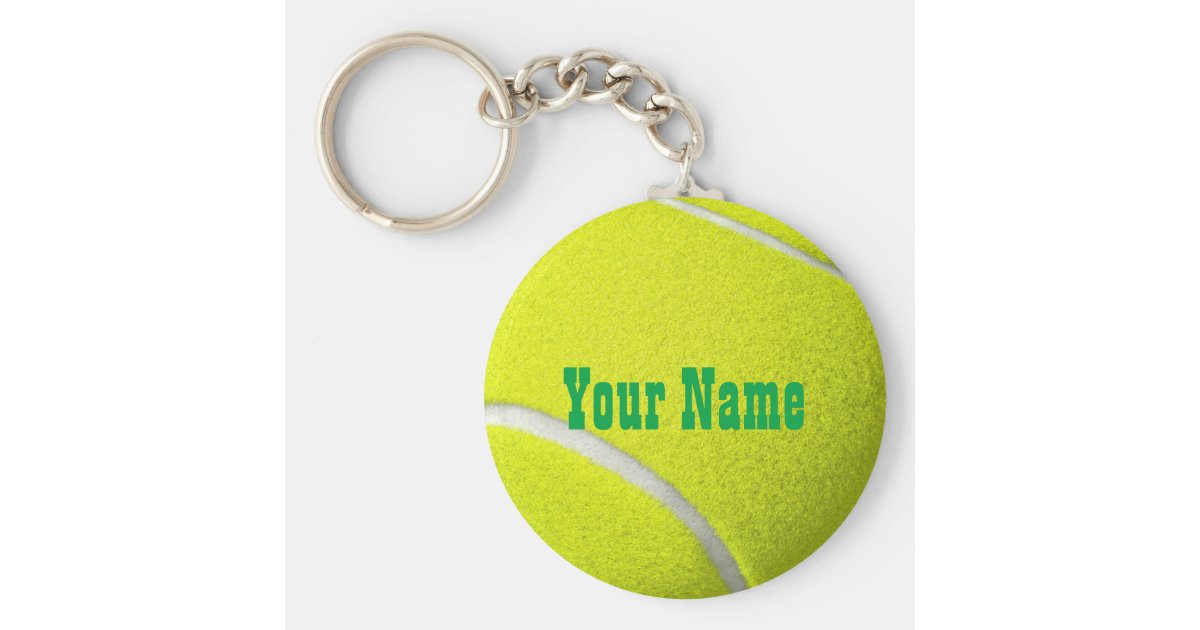 Personalized Tennis Ball Keychain