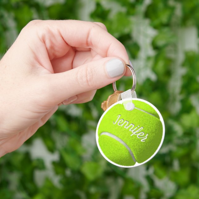 Personalized Tennis Ball  Keychain (Hand)