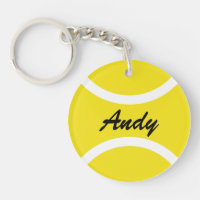 Personalized tennis ball keychain with name