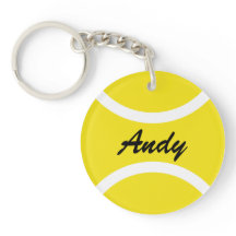 Personalized tennis ball keychain with name