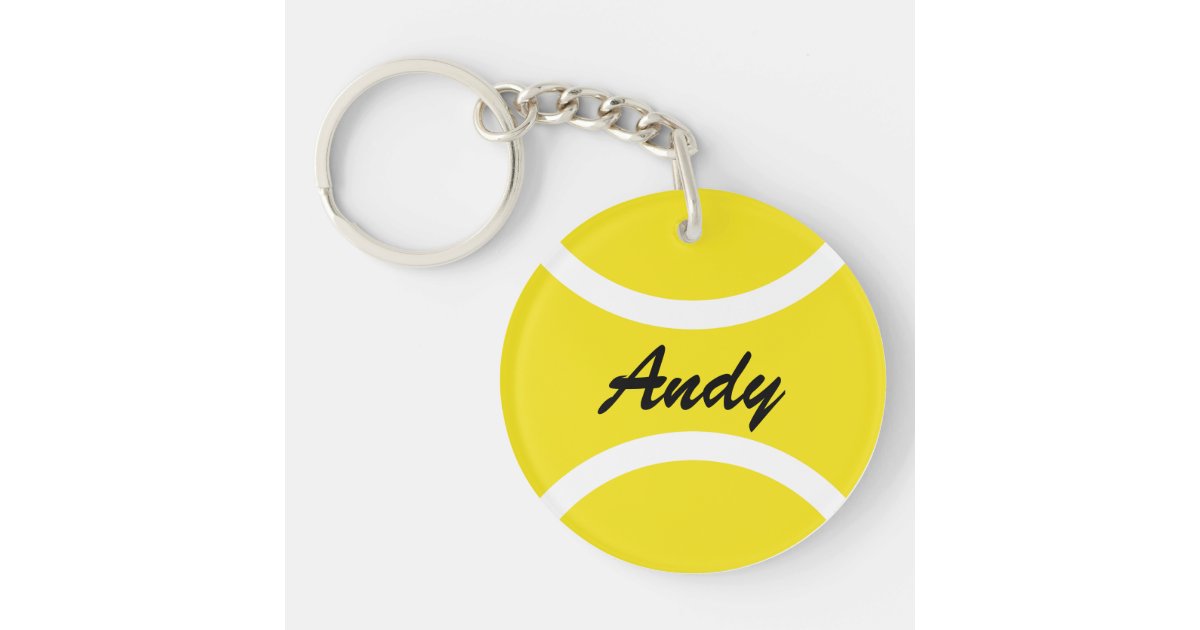 Personalized tennis ball keychain with name Zazzle