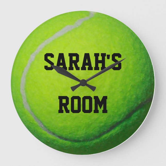 Personalized Tennis Ball Large Wall Clock (Front)