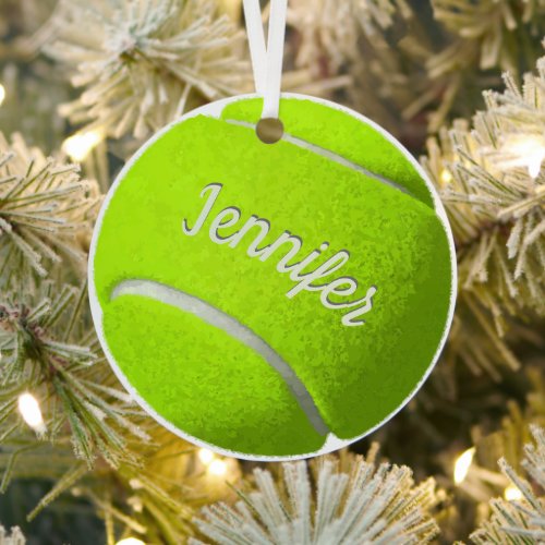 Personalized Tennis Ball  Metal Ornament