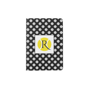 Personalized tennis ball monogram passport holder