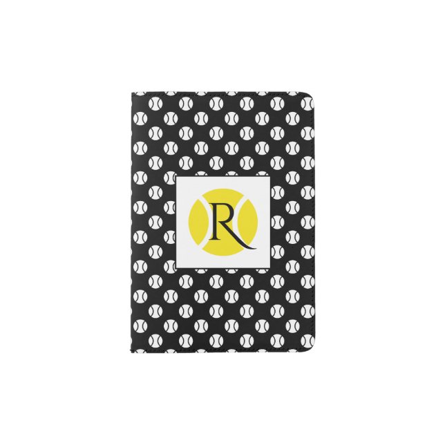 Personalized tennis ball monogram passport holder (Front)