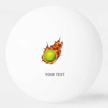 Personalized Tennis Ball On Fire Tennis Theme Gift