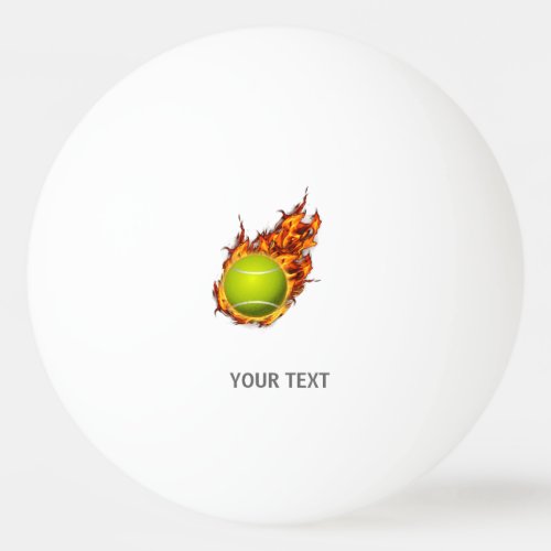 Personalized Tennis Ball on Fire Tennis Theme Gift