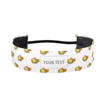 Personalized Tennis Ball on Fire Tennis Theme Gift Athletic Headband