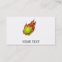 Personalized Tennis Ball on Fire Tennis Theme Gift Business Card