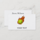 Personalized Tennis Ball on Fire Tennis Theme Gift Business Card (Front/Back)