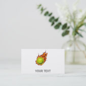 Personalized Tennis Ball on Fire Tennis Theme Gift Business Card (Standing Front)