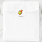 Personalized Tennis Ball on Fire Tennis Theme Gift Classic Round Sticker (Bag)